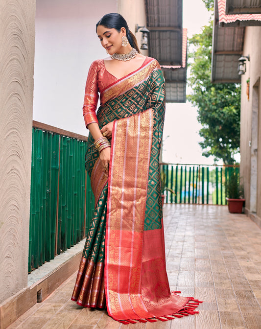 Banarasi Handloom  - Emerald Enchantment