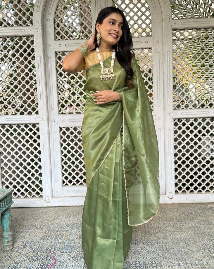 Green Tissue Silk Saree