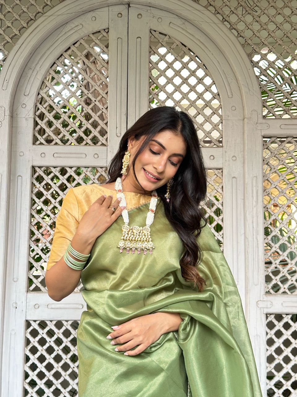 Green Tissue Silk Saree