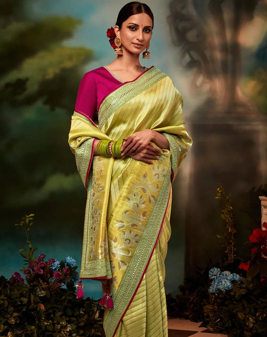 Fern Green Dola Silk Saree