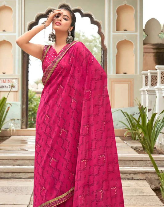 Special Pink Georgette Saree