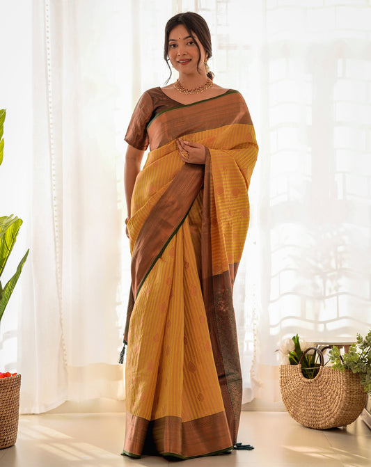 Kubera Pattu kanjivaram silk - Yellow