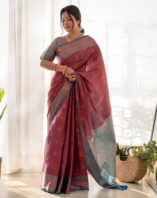 Kubera Pattu  kanjivaram silk - Blue and pink