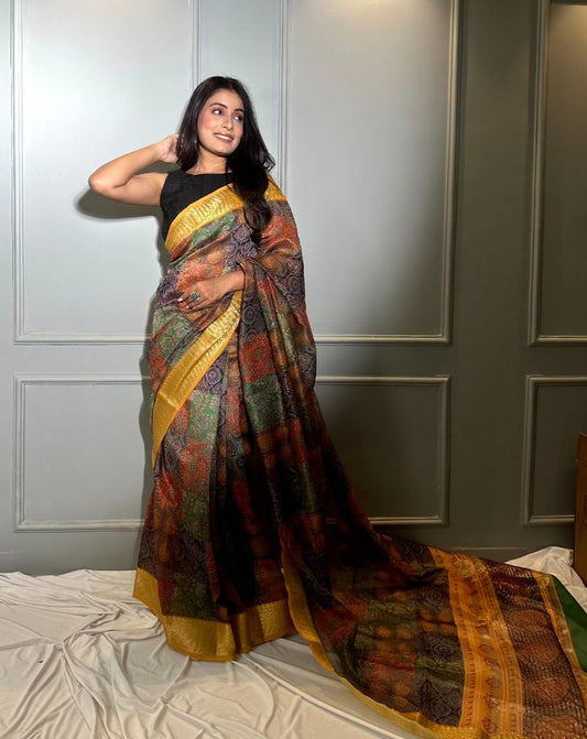 Abstract Harmony Fusion Saree